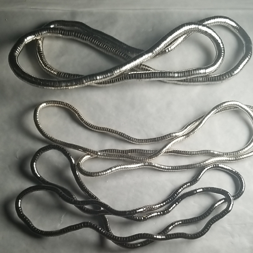 Articulating Silver Tone Necklace Set